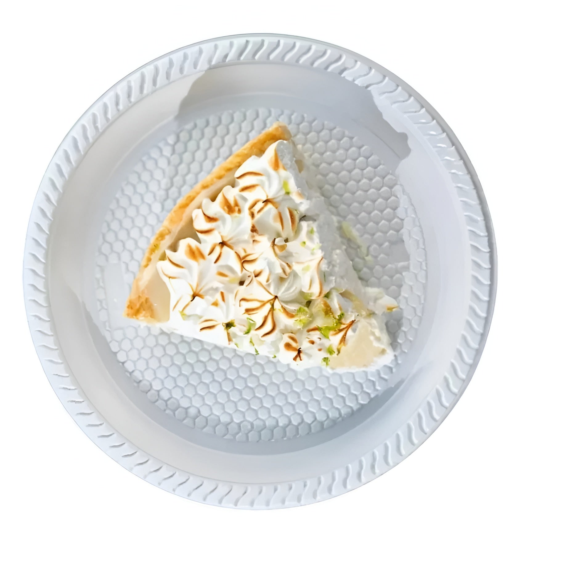 Platos descartables pequeños de plástico blanco - Galvanotek